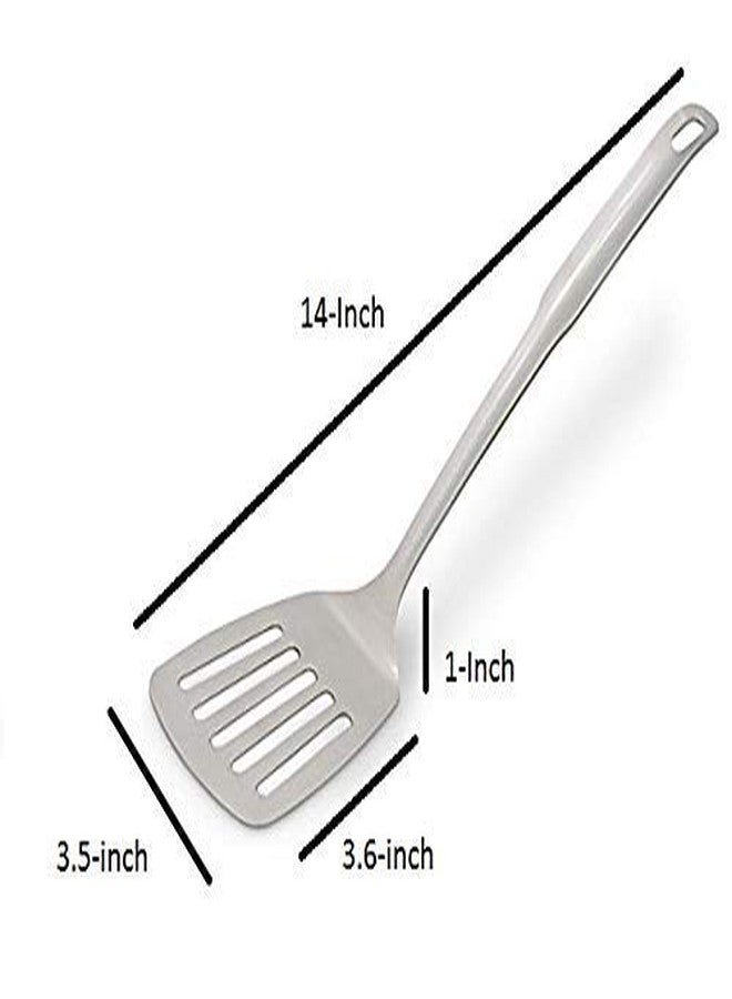 Bartan Star Stainless Steel Perforated Cooking Turner with (Puri Skimmer) - Image 2